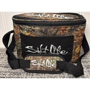 Salt Life Soft Can Cooler Sandbar Camo Zippered 12”X8”X7” Outdoor Great Shape